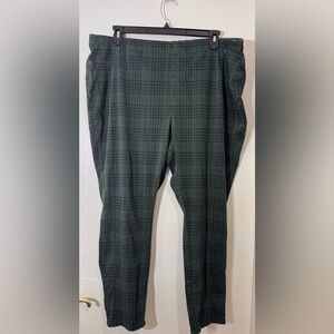 Faded Glory Women's Dark Green Plaid Pants